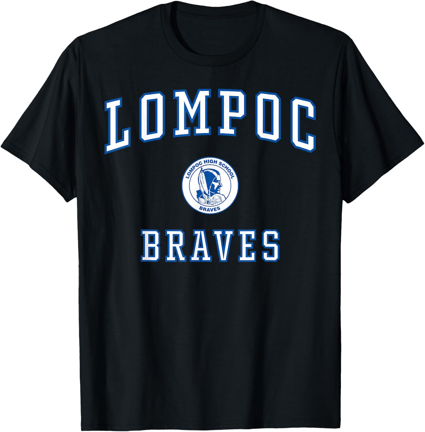 Lompoc High School Braves C1 T-Shirt - T-Shirt | Black