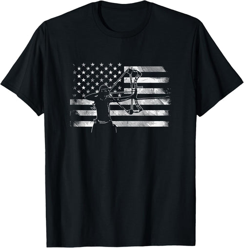 American Flag Archer Girl Archery Bow Hunting USA Women Gift