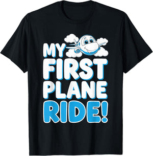 My First Plane Ride First Time Flying Adventure T-Shirt - T-Shirt | Black
