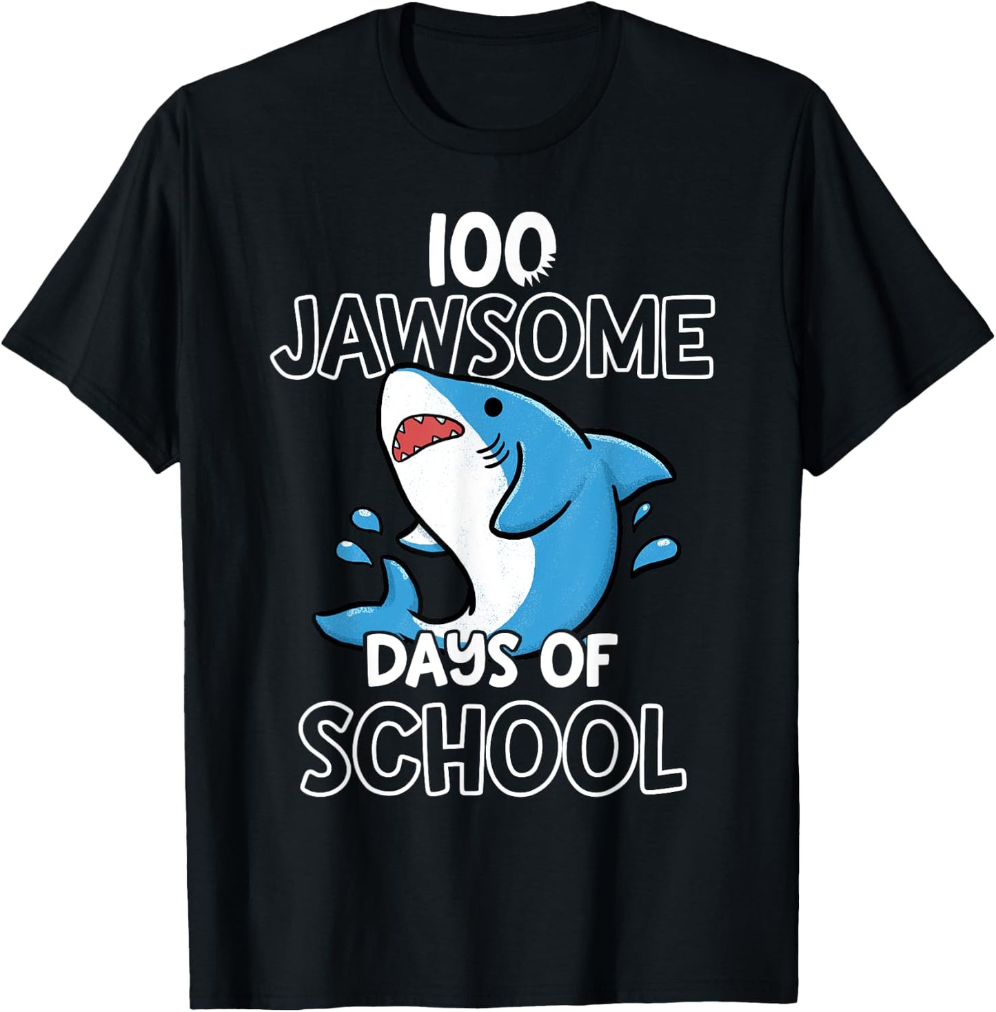 100th Day of School Shirt for Teacher Student Jawsome Shark T-Shirt - T-Shirt | Black