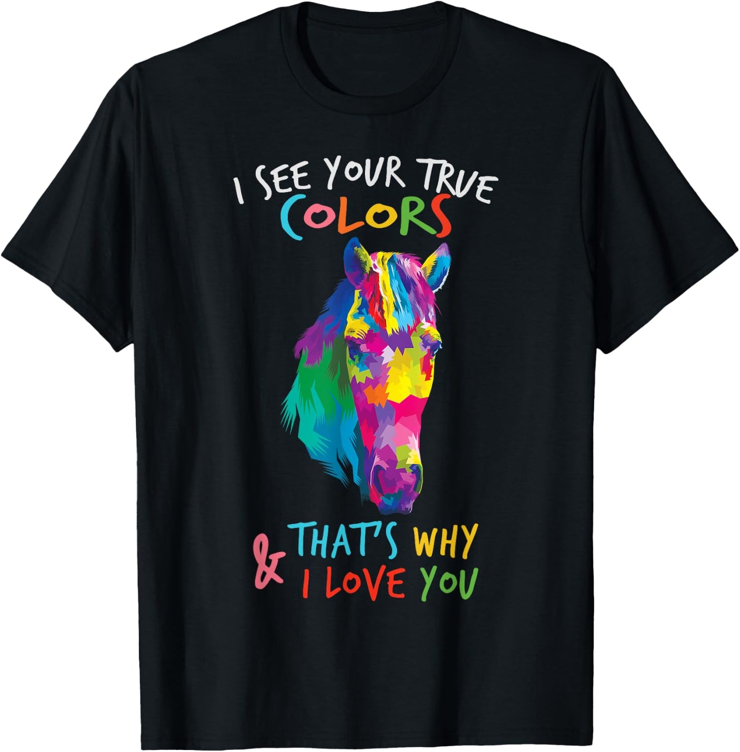 Autism Awareness Horse It's Ok to be Different T-Shirt - T-Shirt | Black