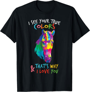Autism Awareness Horse It's Ok to be Different T-Shirt - T-Shirt | Black