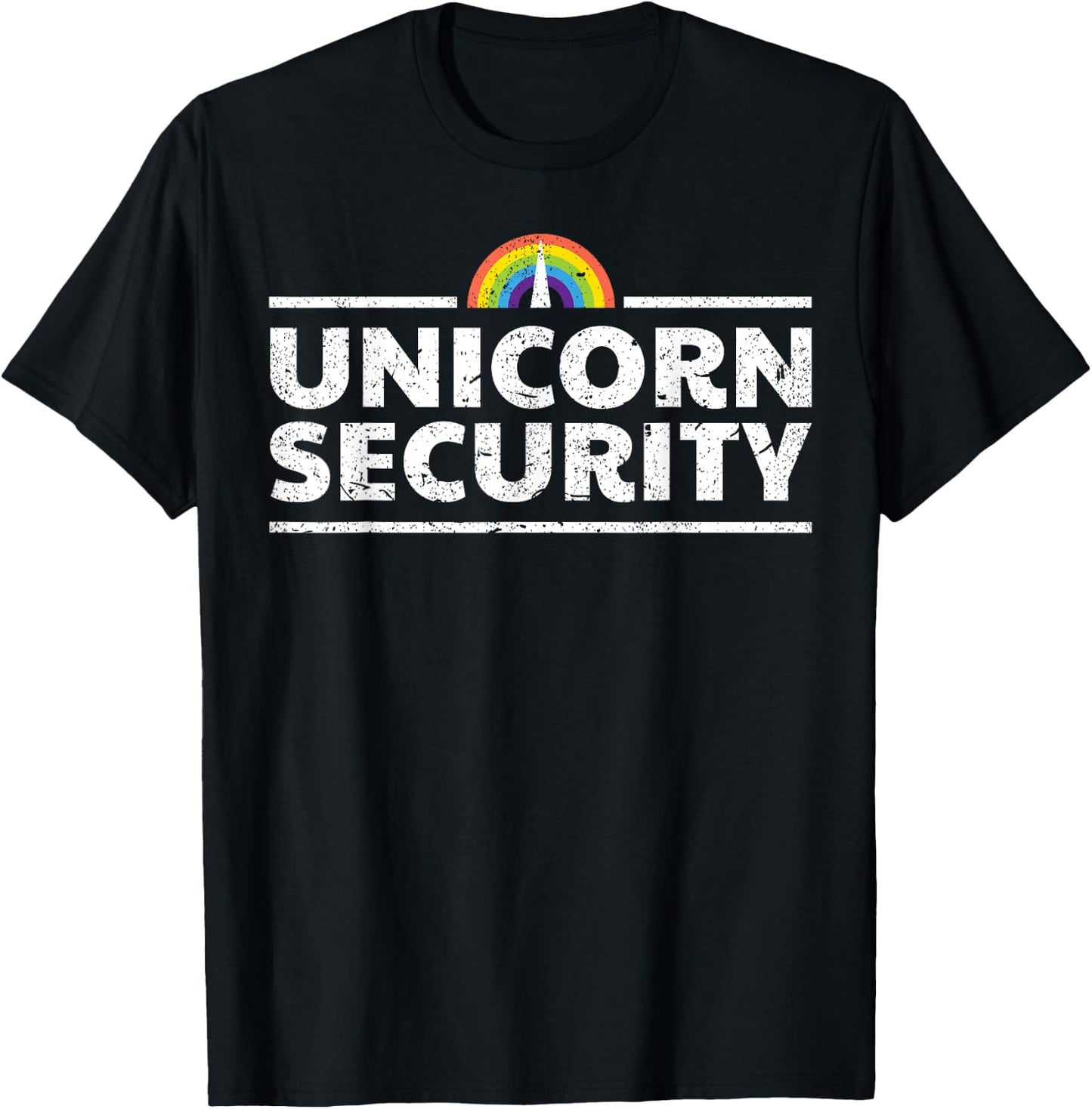 Unicorn Security Funny Cute Police Halloween Costume T-Shirt - T-Shirt | Black