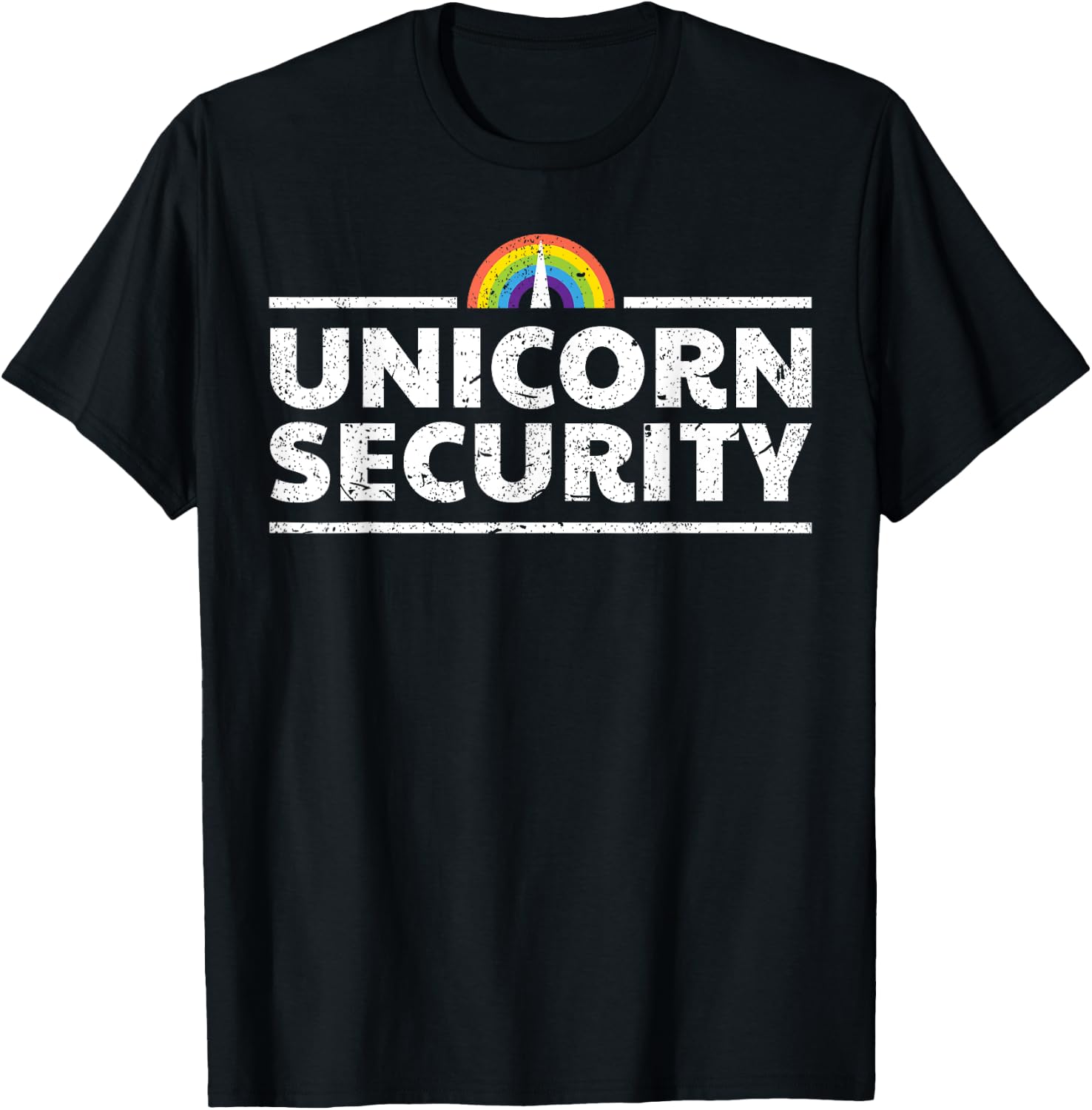 Unicorn Security Funny Cute Police Halloween Costume T-Shirt - T-Shirt | Black