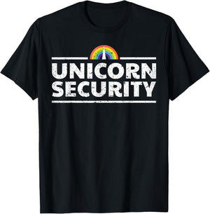 Unicorn Security Funny Cute Police Halloween Costume T-Shirt - T-Shirt | Black