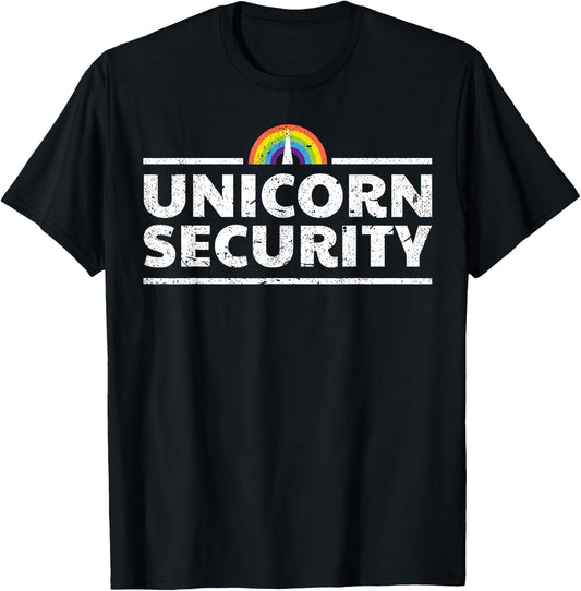 Unicorn Security Funny Cute Police Halloween Costume T-Shirt - T-Shirt | Black