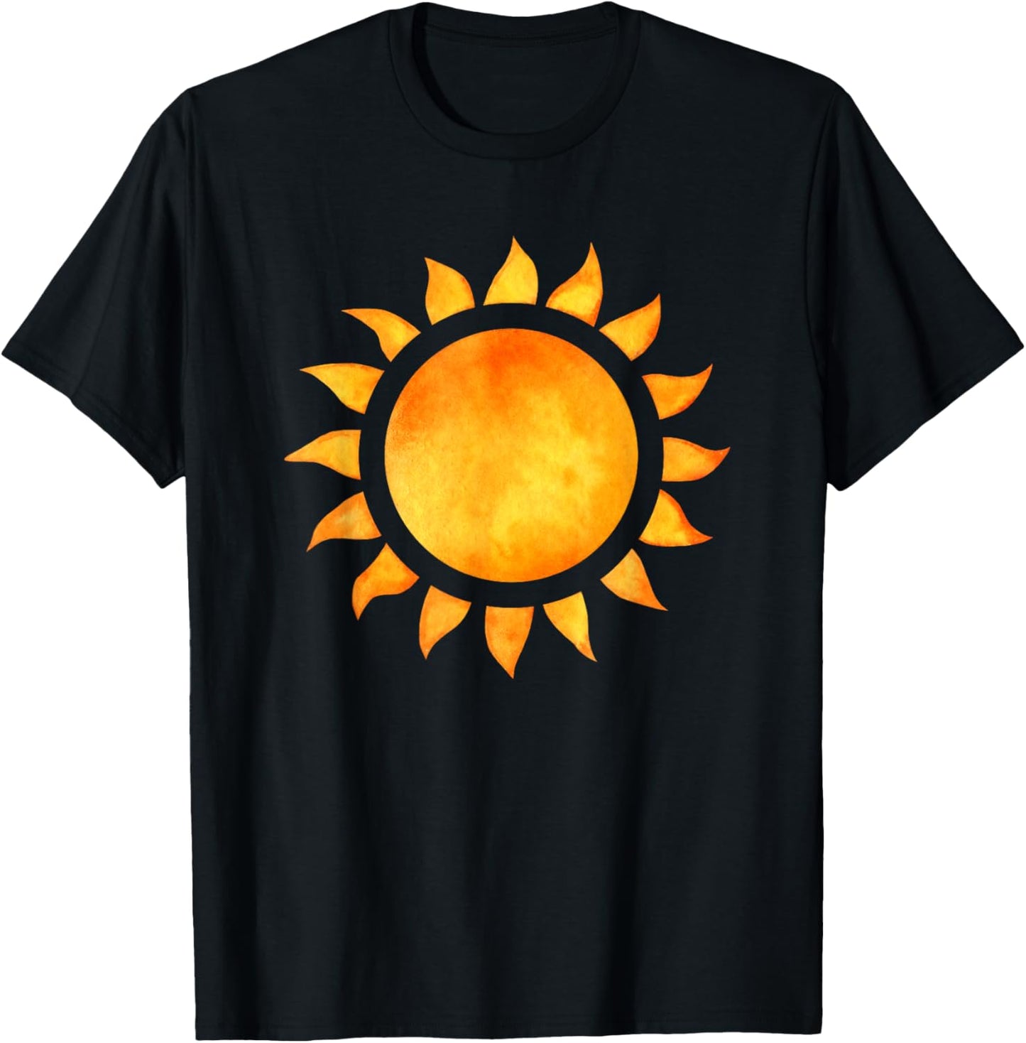 The Sun Painted with Sun Rays Sunshine T-Shirt - T-Shirt | Black