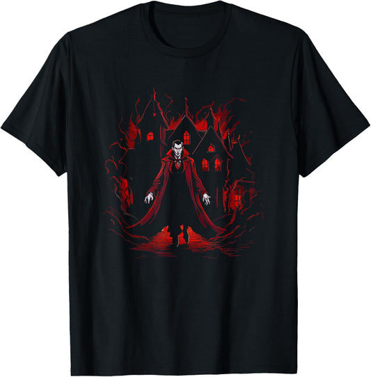 Vampire House Dracula - Vintage Vampire Halloween Costume T-Shirt - T-Shirt | Black