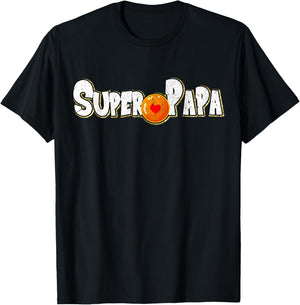 Super Papa for Papa Cool and Geek fan of anime and Manga , Black, S T-Shirt - T-Shirt | Black