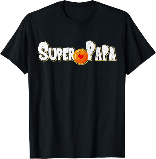 Super Papa for Papa Cool and Geek fan of anime and Manga , Black, S T-Shirt - T-Shirt | Black