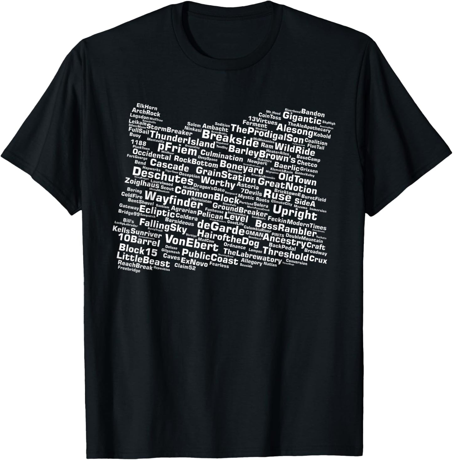 Oregon Breweries T-Shirt - T-Shirt | Black