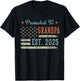Promoted To Grandpa Est 2025 Grandpa To Be Gifts 1St Time T-Shirt - T-Shirt | Black