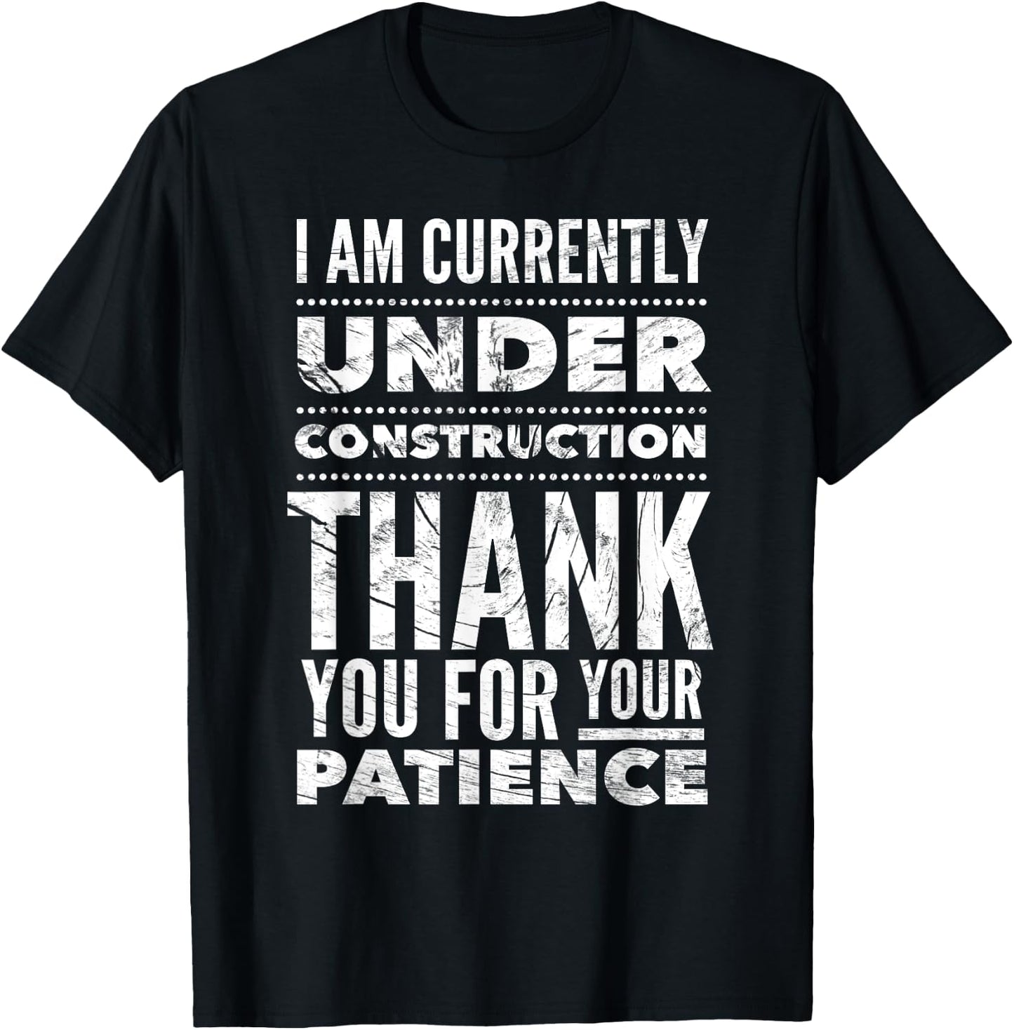 Funny Hospital Get Well Soon Gifts Under Construction Post Surgery - Black, -Adults, Short Sleeve, Medium, US Size 15, 21 Inches Sleeve Length T-Shirt - T-Shirt | Black