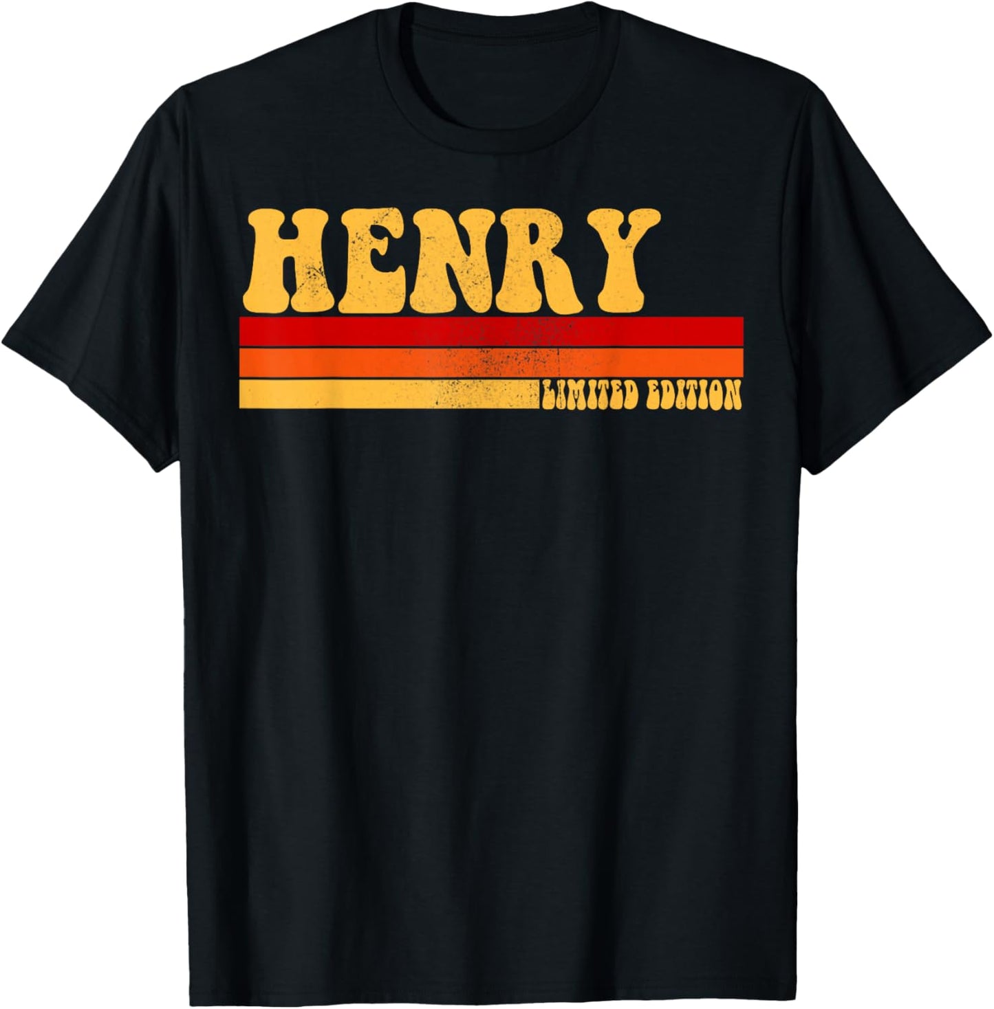 HENRY Name Personalized Idea Men Retro Vintage HENRY T-Shirt - T-Shirt | Black