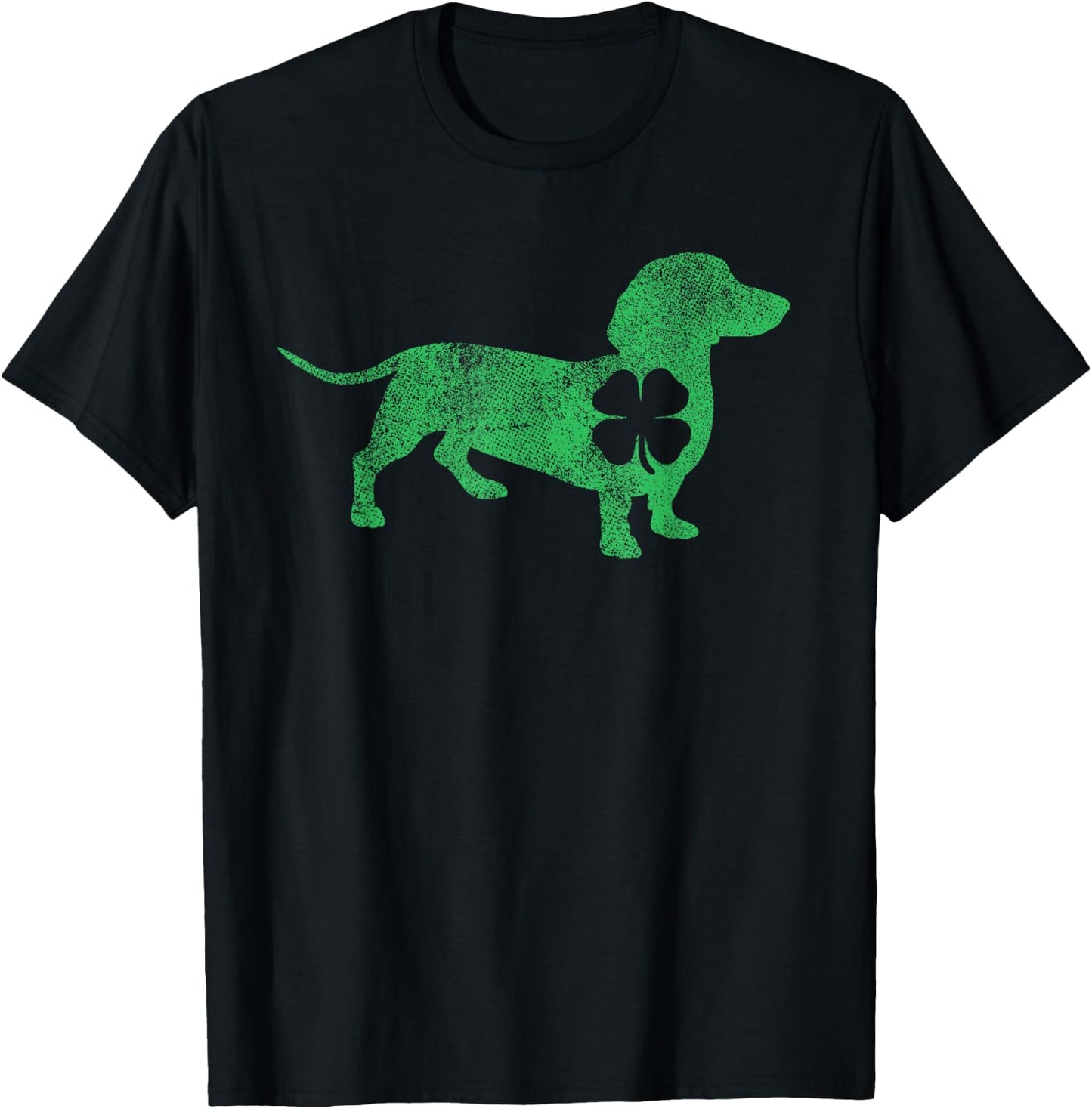 Dachshund Dog Shamrock St. Patrick's Day Saint Paddy's Irish Men Women Kids T-Shirt - T-Shirt | Black