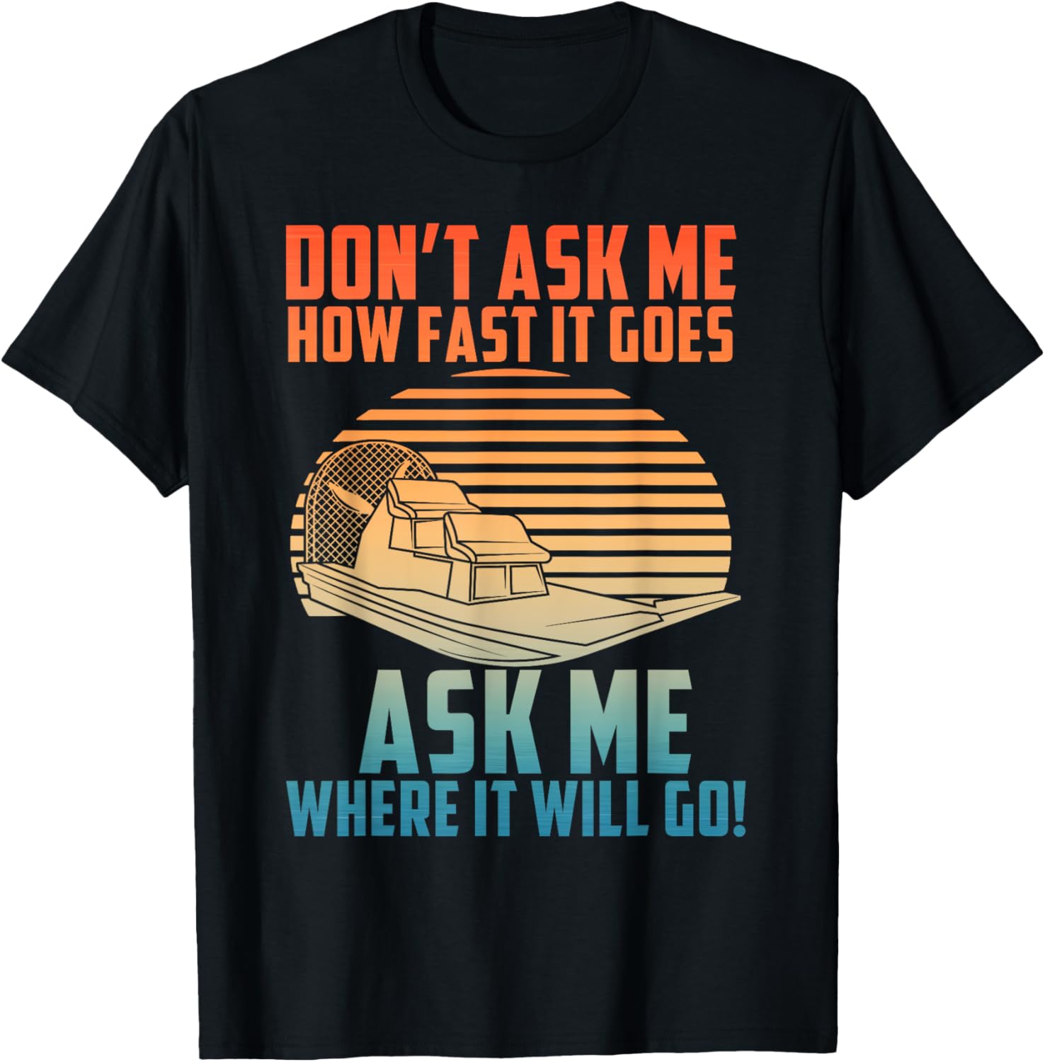 Airboat Art Women Planeboat Air Boat Captain Airboat T-Shirt - T-Shirt | Black