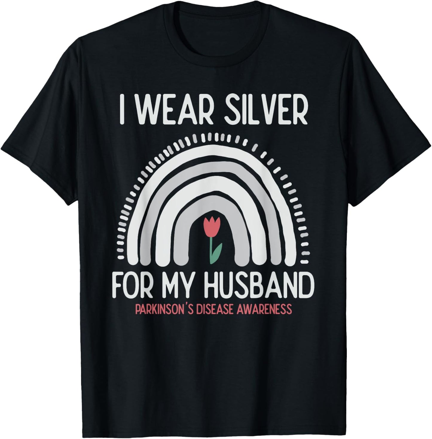 Parkinsons Disease Awareness I Wear Gray For My Husband T-Shirt - T-Shirt | Black