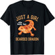 Bearded Dragon Lizard - Just a Girl T-Shirt - T-Shirt | Black