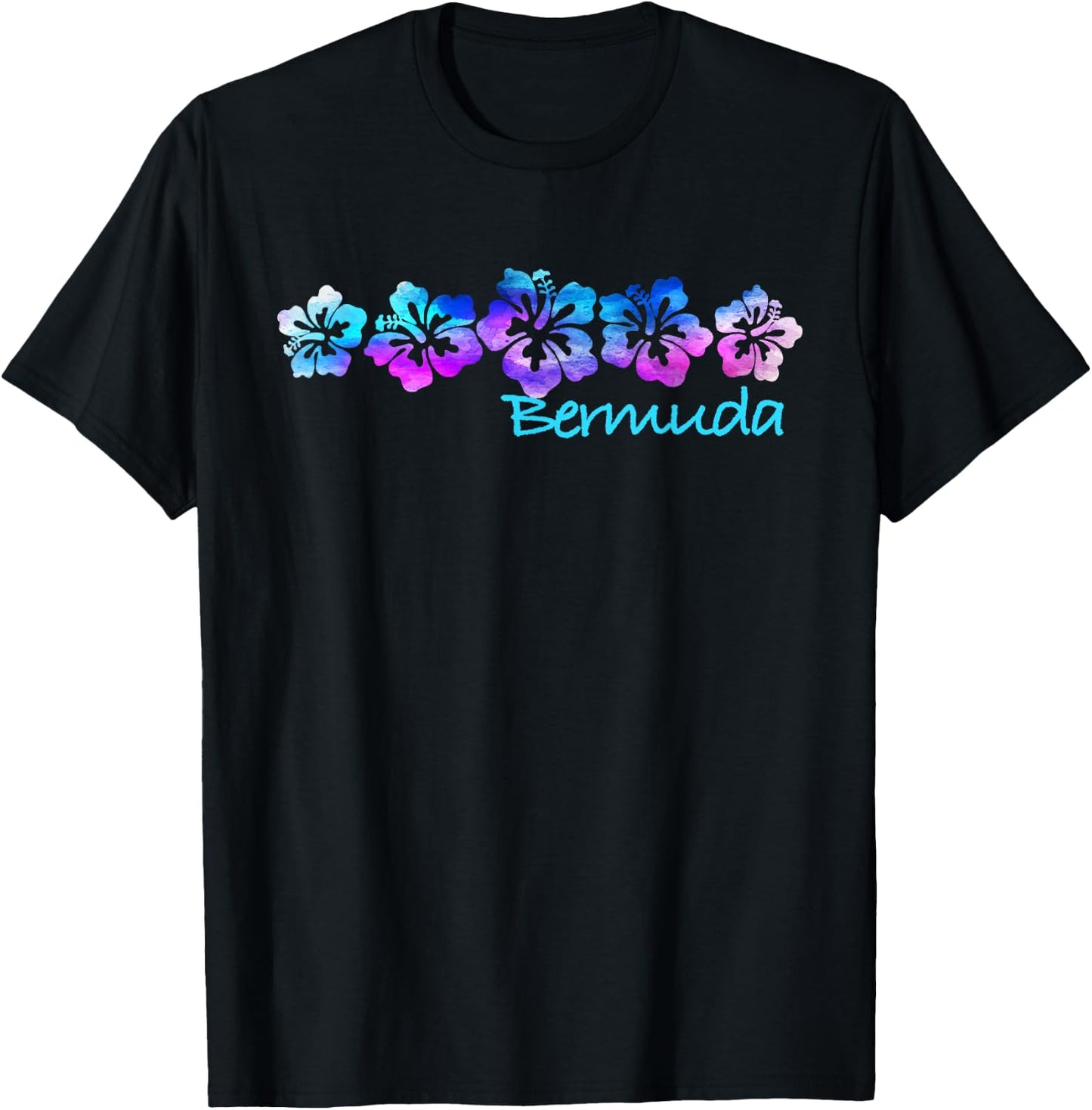 Bermuda Tropical Flower Vacation Beach T-Shirt - T-Shirt | Black