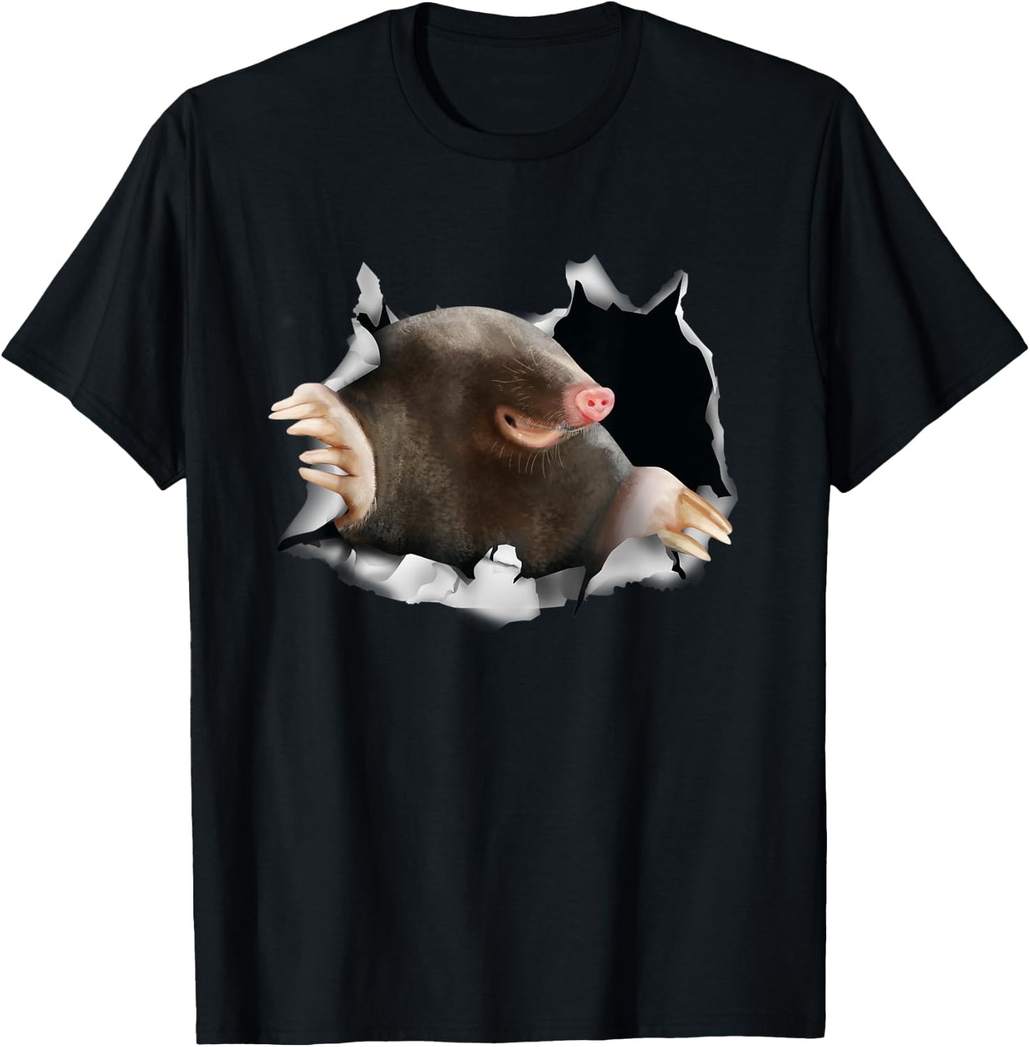 Mole Breaking Through Clothes Outfit Mole Lover Gift Mole T-Shirt - T-Shirt | Black