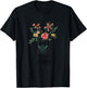 Happiness Is Being Nanny Life - Flower Art-Grandma T-Shirt - T-Shirt | Black