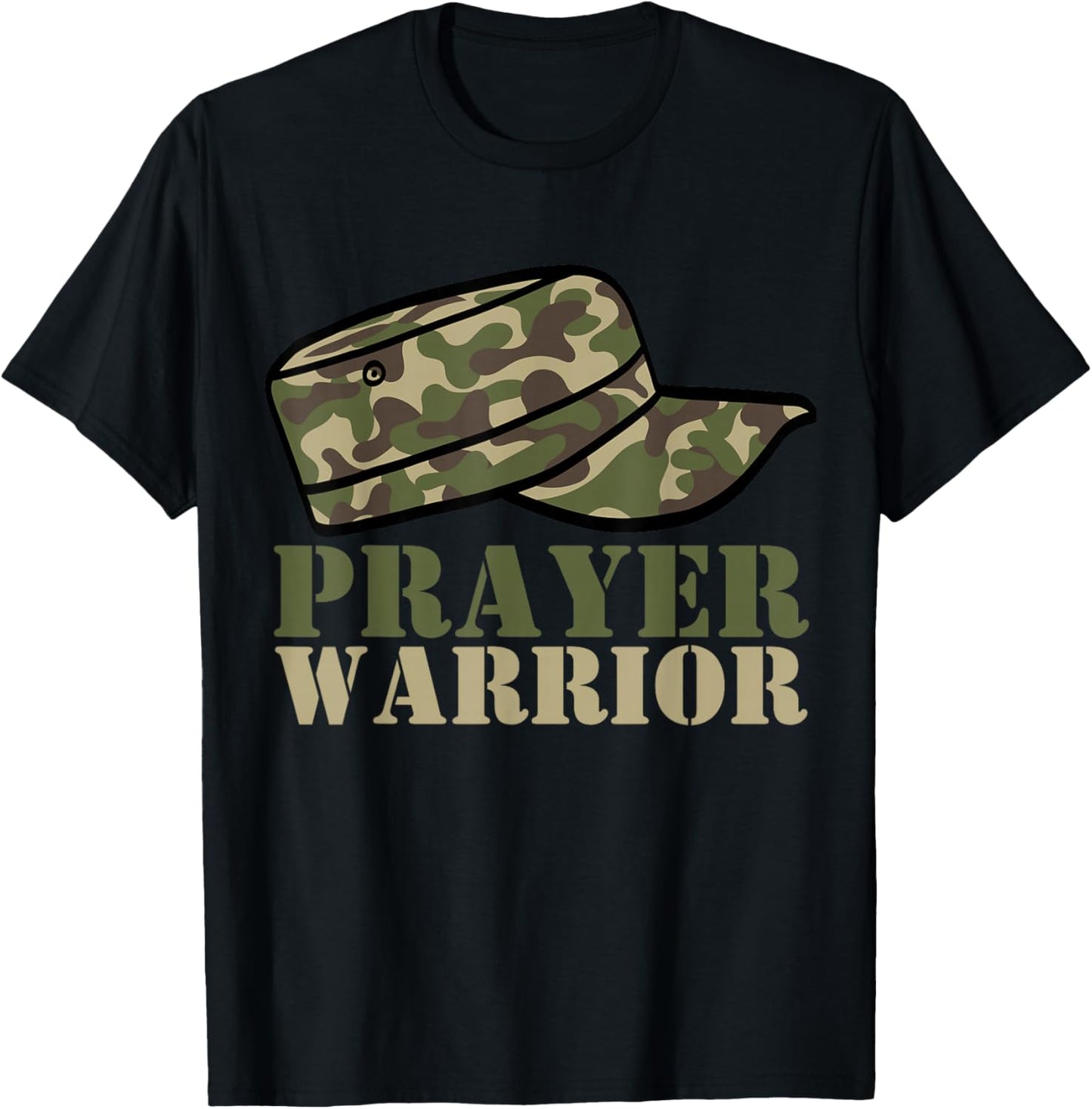 Prayer Warrior Camo God Jesus Christian Camouflage Hunting T-Shirt - T-Shirt | Black
