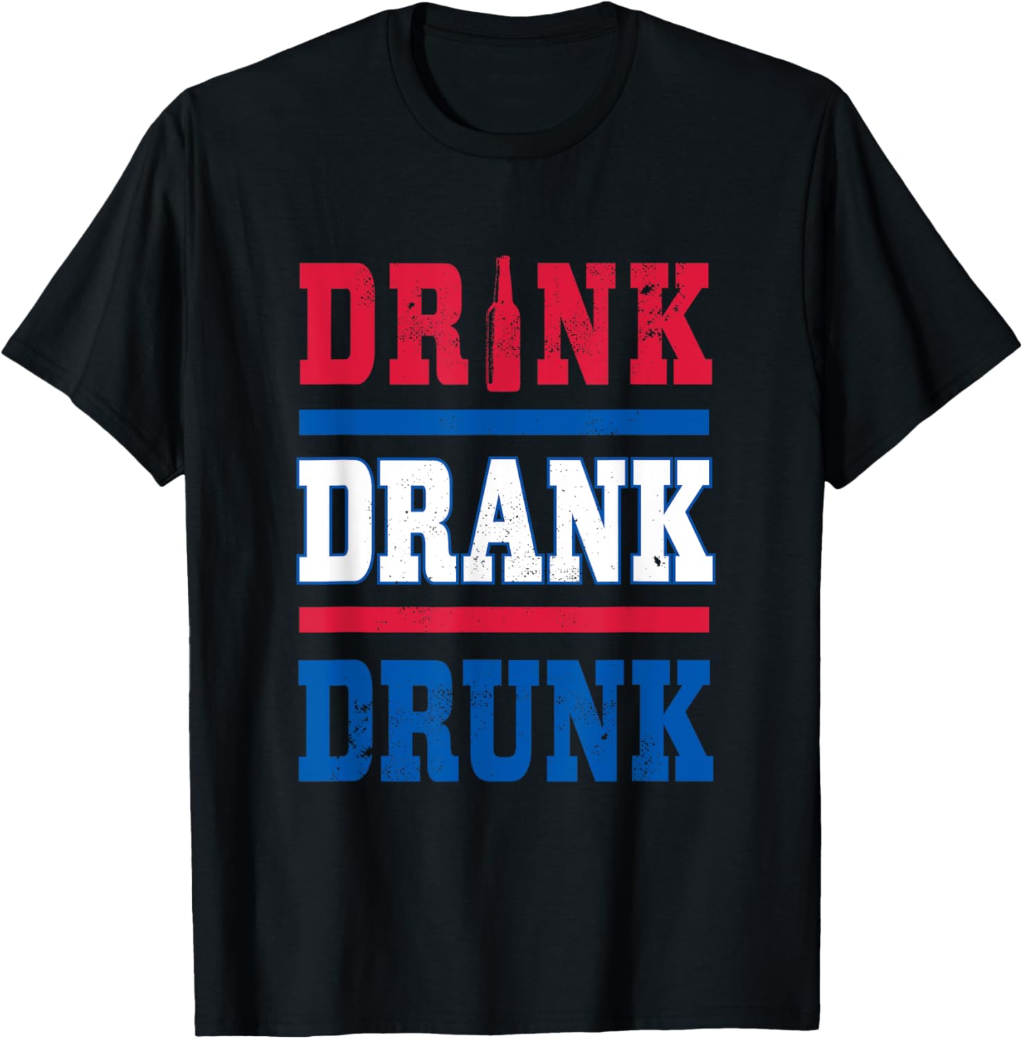 Drink Drank Drunk 4th of July Party Beer Lover Drinker T-Shirt - T-Shirt | Black
