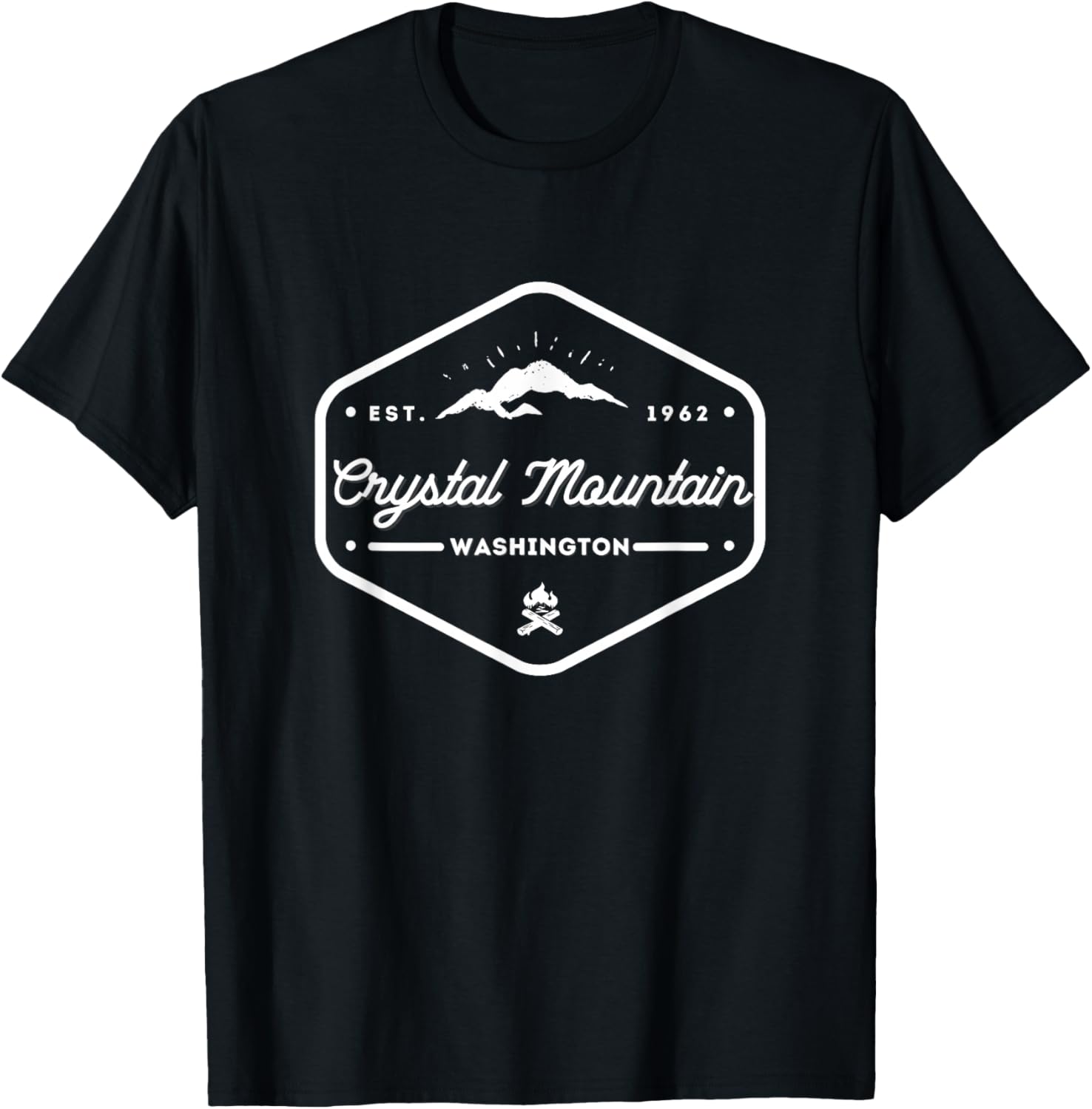 Crystal Mountain Washington Ski Resort Mountains T-Shirt - T-Shirt | Black