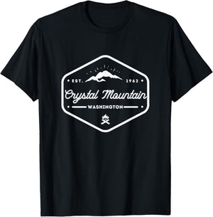 Crystal Mountain Washington Ski Resort Mountains T-Shirt - T-Shirt | Black