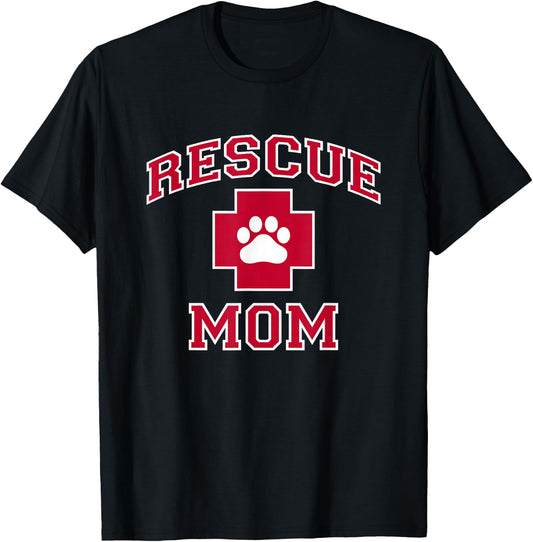 Rescue Mom - Rescue Dog or Cat Lover T-Shirt - T-Shirt | Black