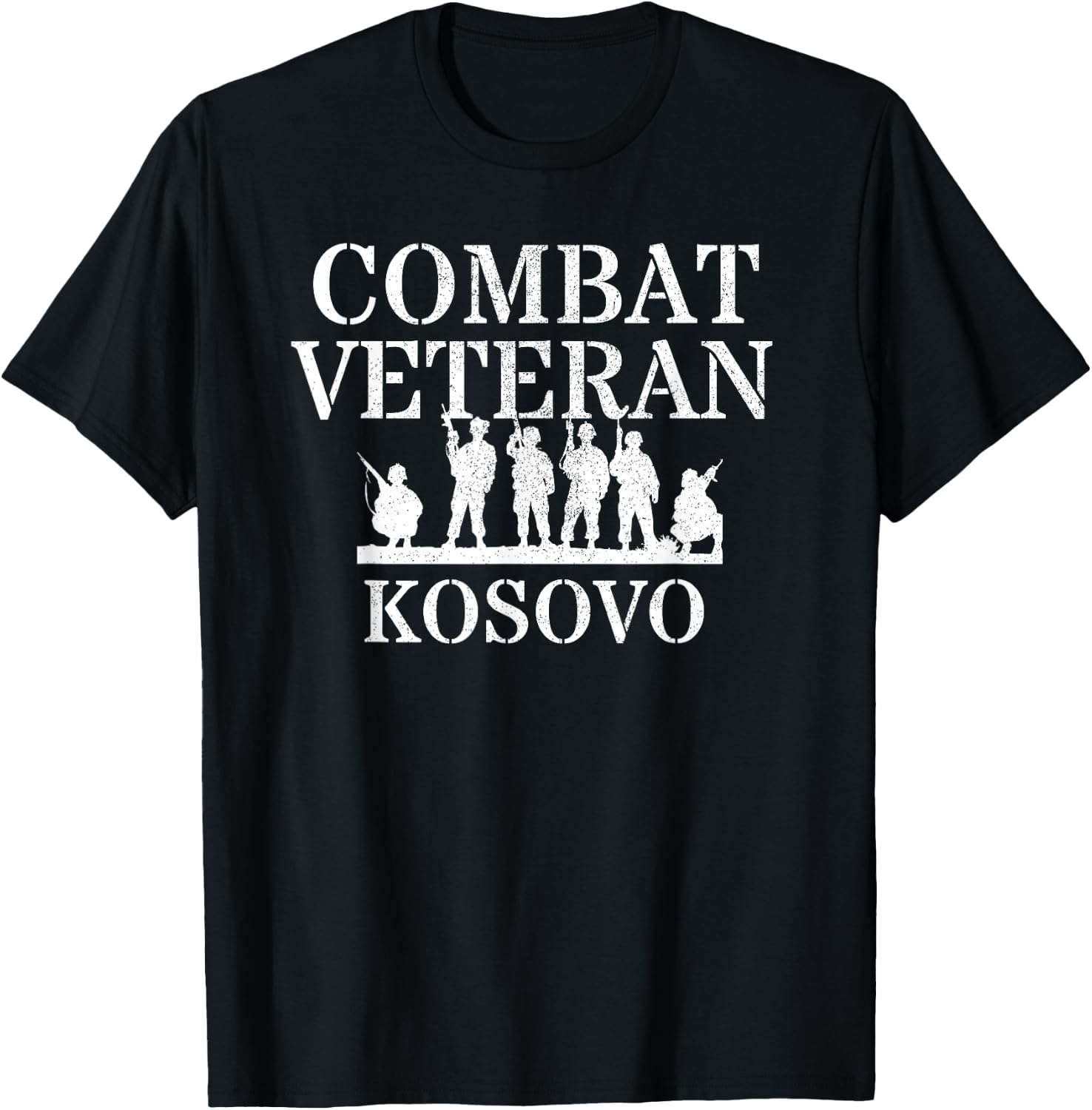US Military Veterans Day Combat Veteran Kosovo T-Shirt - T-Shirt | Black