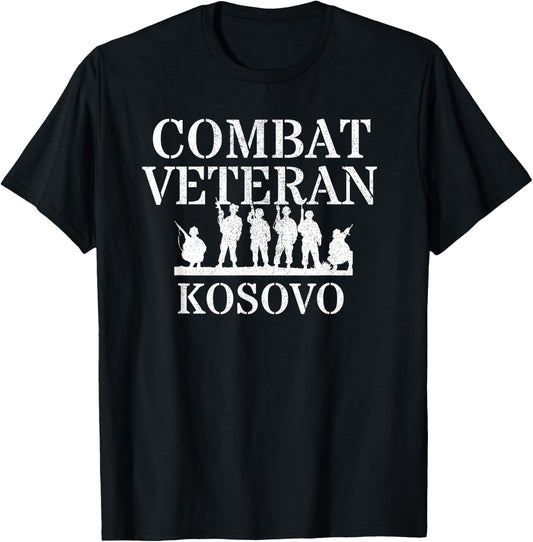 US Military Veterans Day Combat Veteran Kosovo T-Shirt - T-Shirt | Black