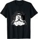 Melanoma Cancer Halloween Ghost Black Ribbon Warrior Month T-Shirt - T-Shirt | Black