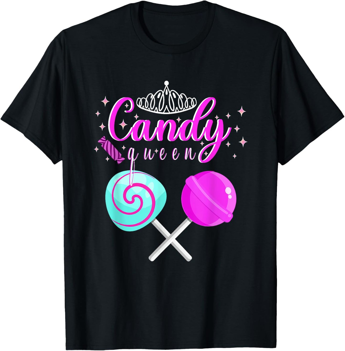 Funny Halloween Candy Queen For Lollipop Lover Girls Kids T-Shirt - T-Shirt | Black