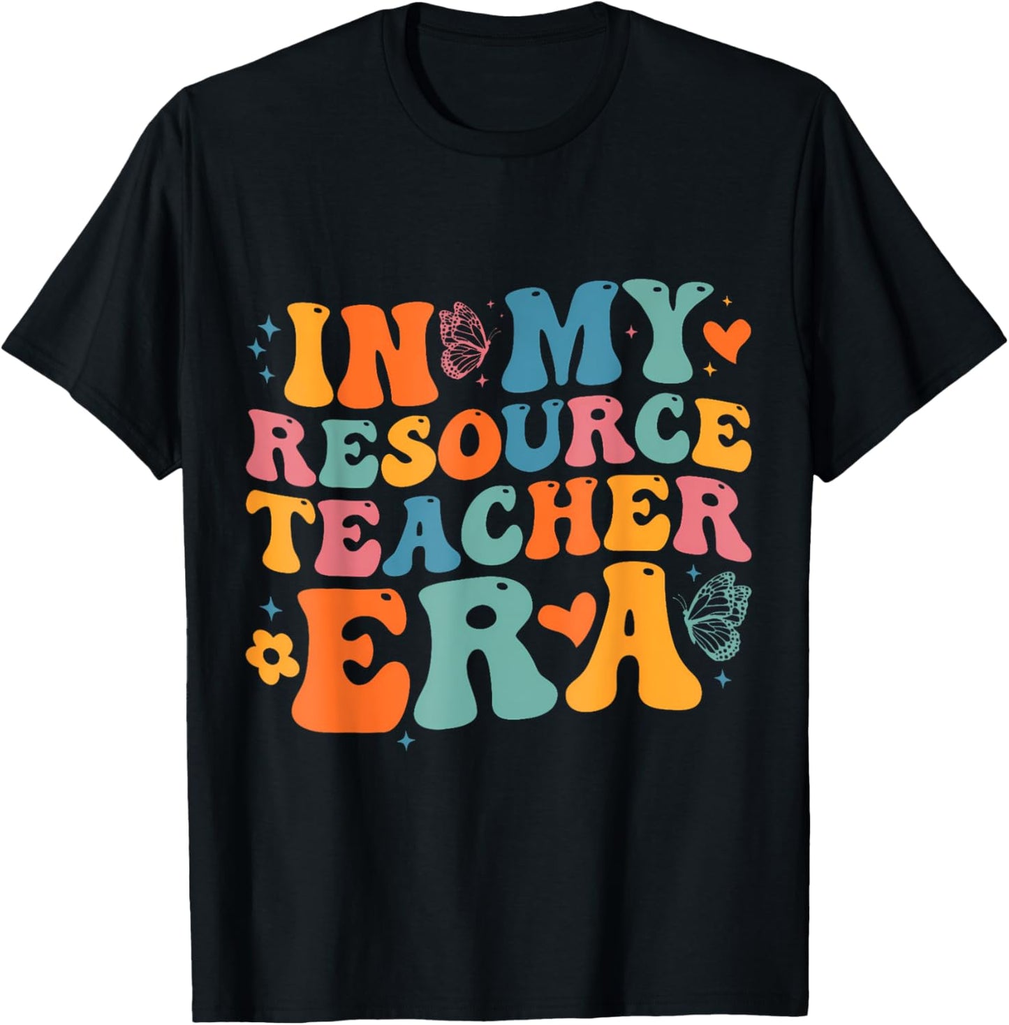 Groovy In My Resource Teacher Era Funny Men Women T-Shirt - T-Shirt | Black