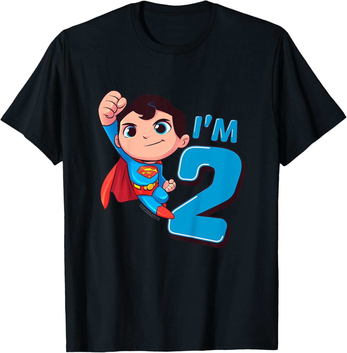 Kids Superman 2nd Birthday Cute I'm 2 T-Shirt - T-Shirt | Black