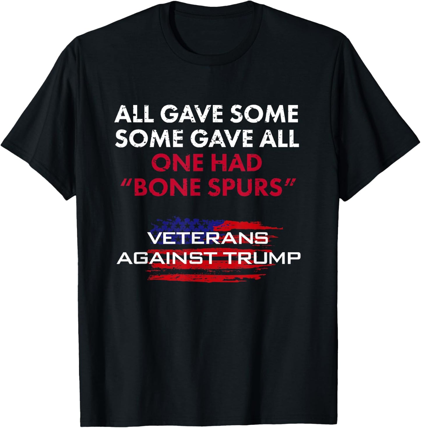 Veterans Anti-Trump Draft Dodger Bone Spurs for Vets T-Shirt - T-Shirt | Black