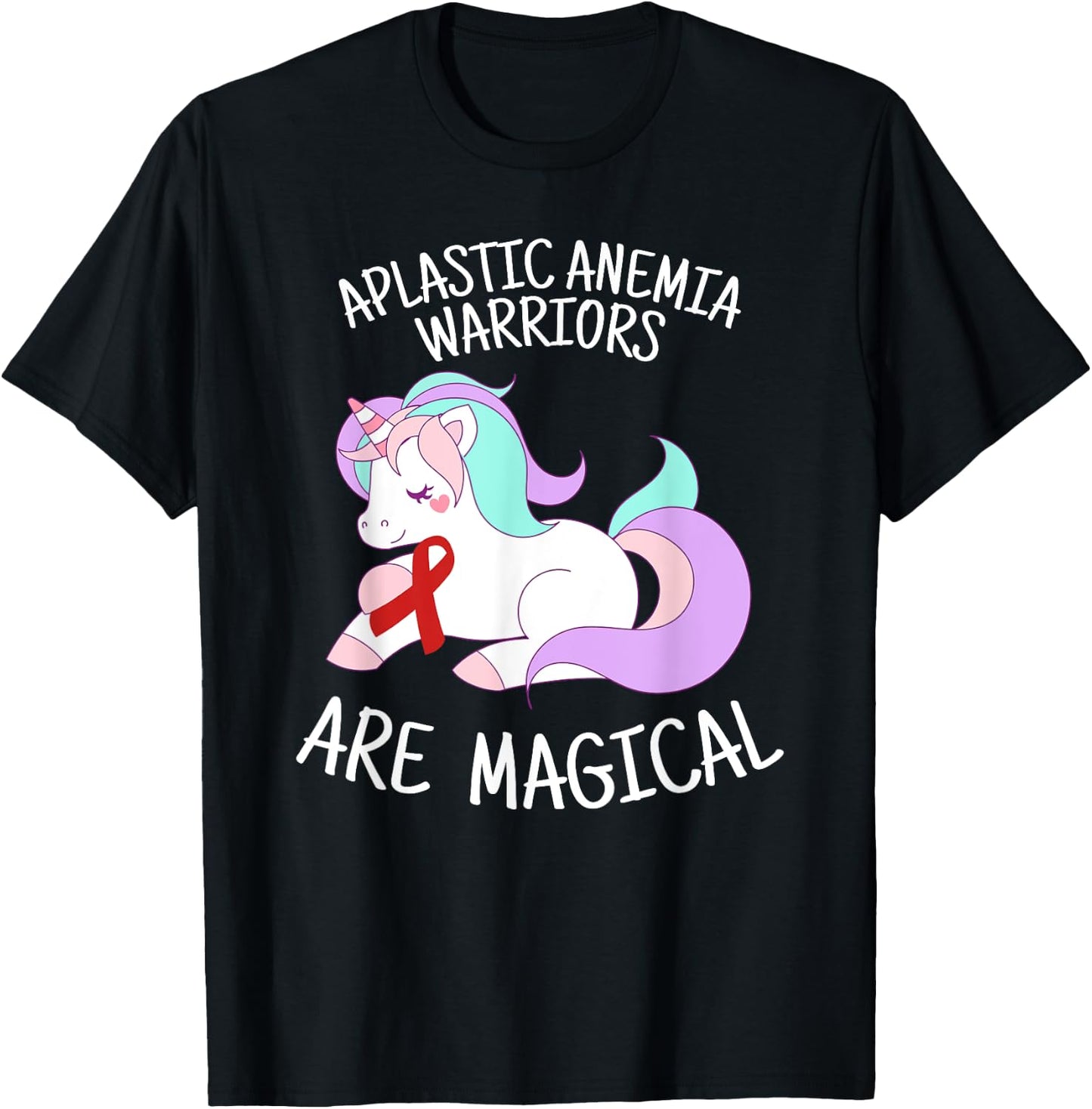 Unicorn Aplastic Anemia Warrior, Aplastic Anemia Awareness T-Shirt - T-Shirt | Black
