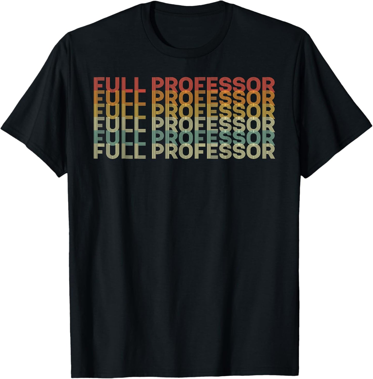 Retro 70s Full Professor Job Title T-Shirt - T-Shirt | Black