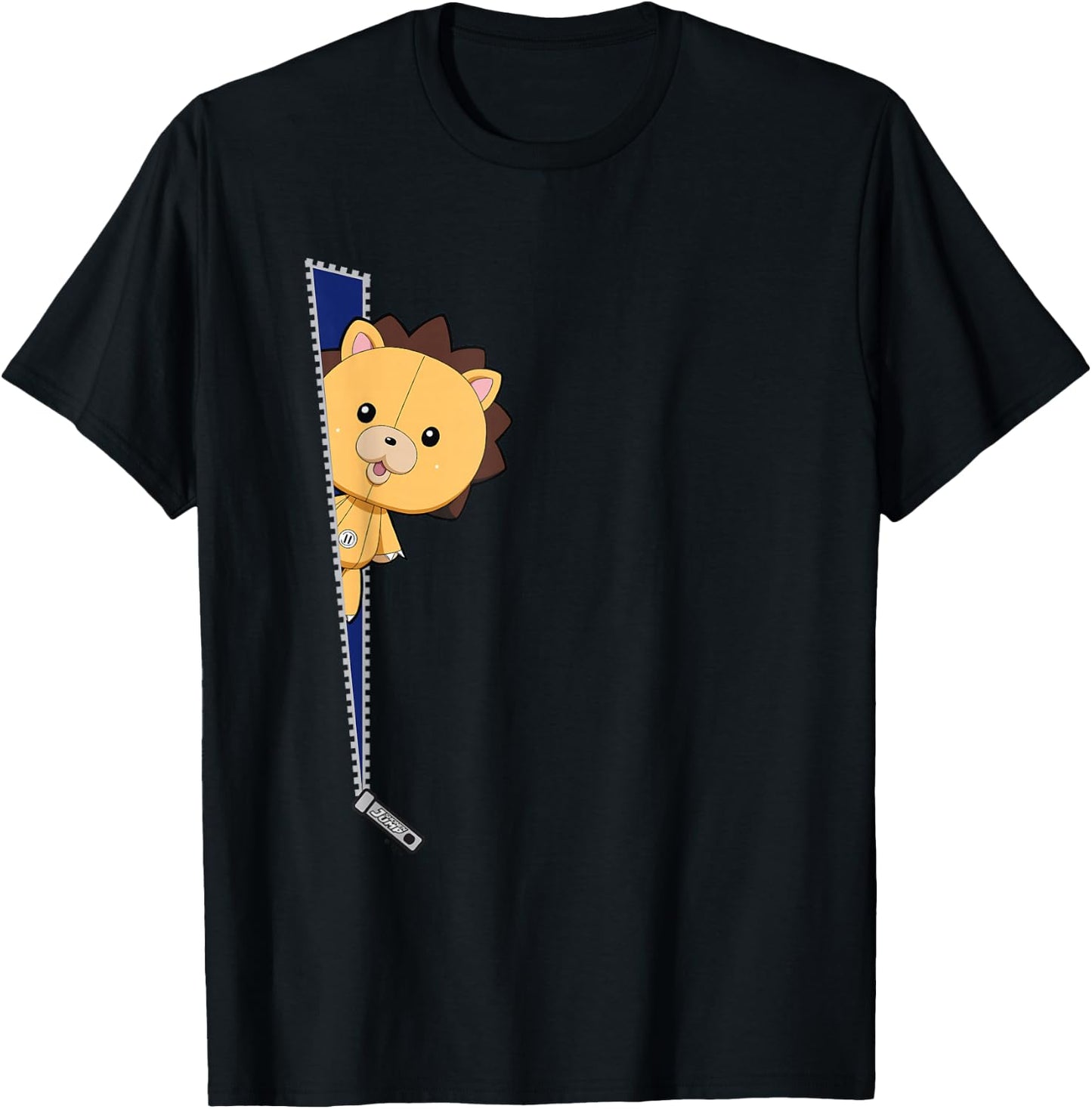 Bleach Kon Stuffed Icon with Zipper Anime T-Shirt - T-Shirt | Black