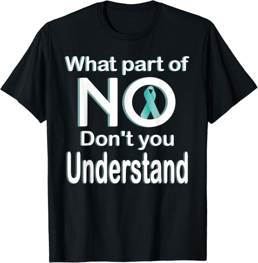 Sexual Assault Awareness Month Teal Ribbon T-Shirt - T-Shirt | Black