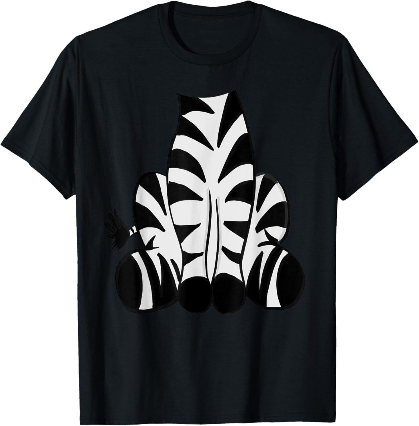Zebra Halloween Costume Shirt - Cute Pretend Zebra Outfit T-Shirt - T-Shirt | Black
