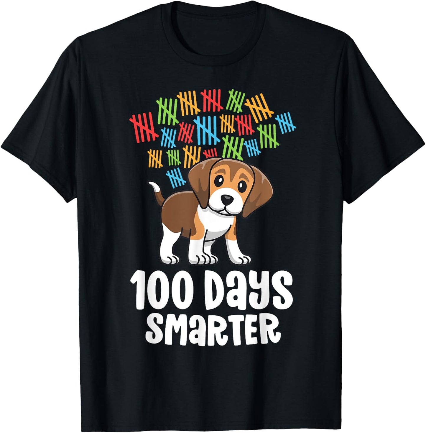 100 Days of School Shirt For Girls Kids Smarter Beagle T-Shirt - T-Shirt | Black