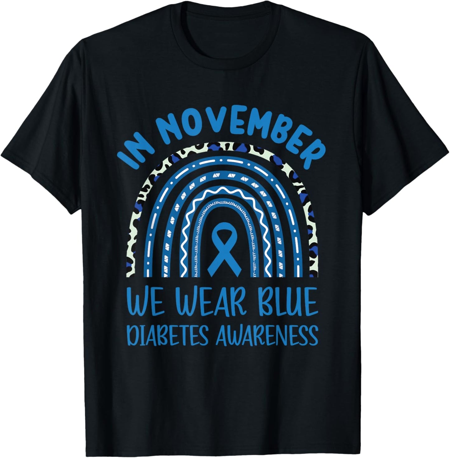 In November We Wear Blue Diabetes Awareness T-Shirt - T-Shirt | Black