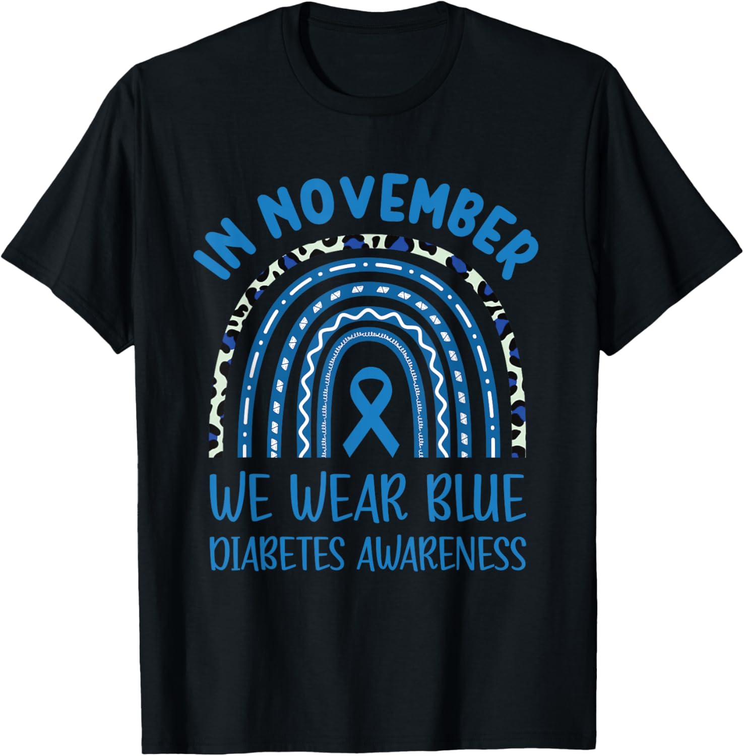 In November We Wear Blue Diabetes Awareness T-Shirt - T-Shirt | Black