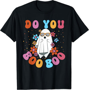 Cute Ghost Do You Boo Boo Groovy Funny Halloween T-Shirt - T-Shirt | Black