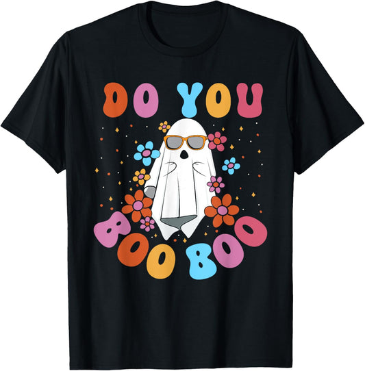 Cute Ghost Do You Boo Boo Groovy Funny Halloween T-Shirt - T-Shirt | Black