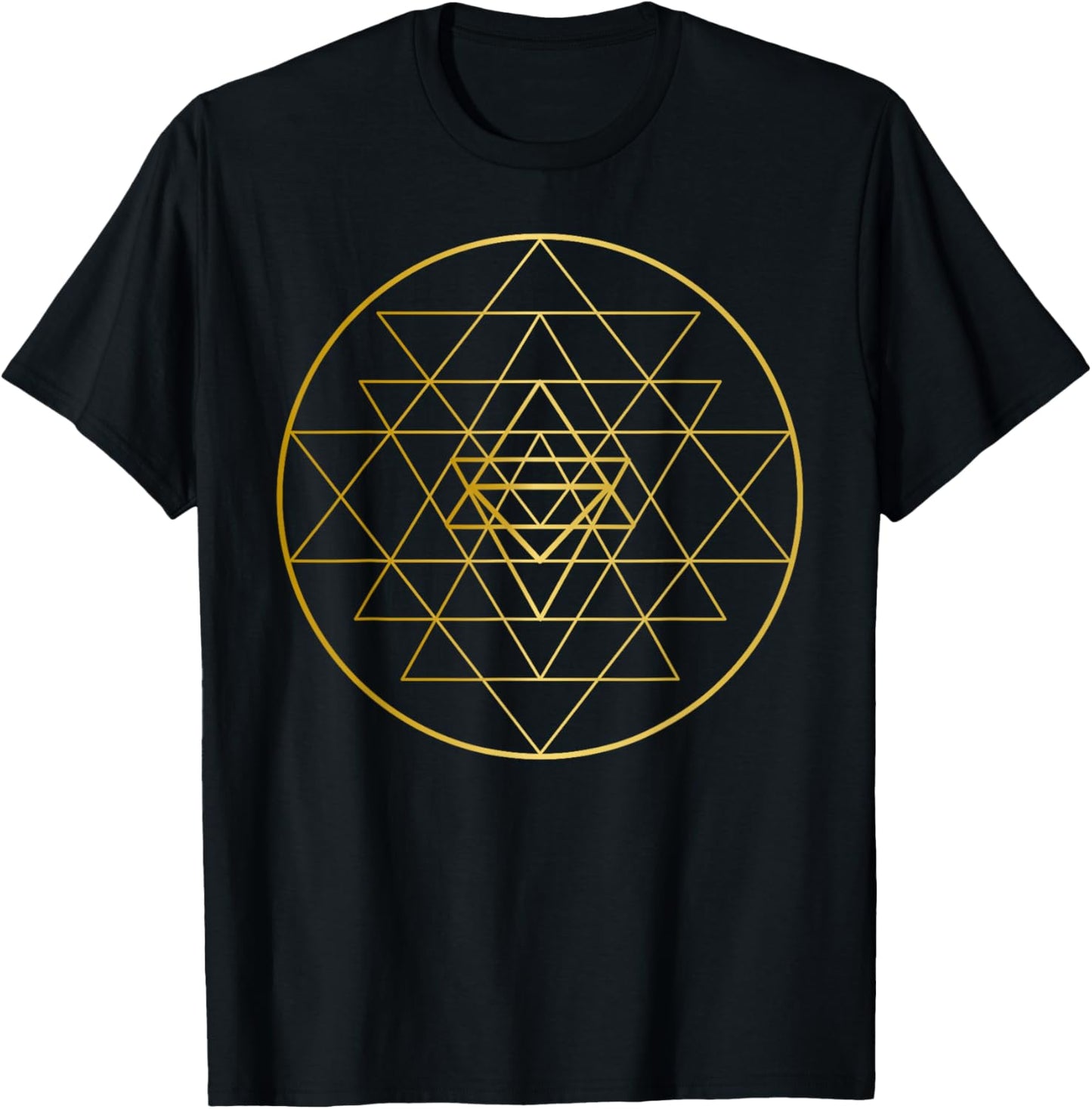 Sri Yantra Chakra Mantra Sacred Geometry Art T-Shirt - T-Shirt | Black