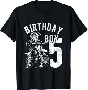 Kids 5 years old kid - Birthday boy - Dirt bike - Motorcycle T-Shirt - T-Shirt | Black