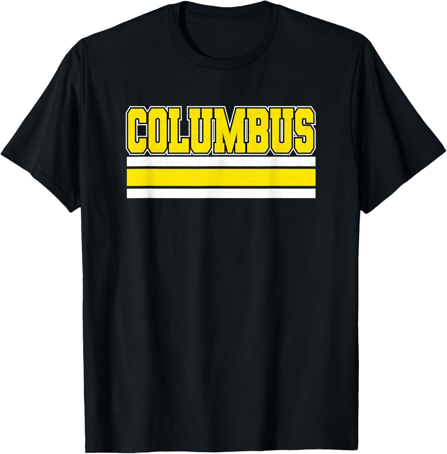 Columbus Yellow Black White Simple & Minimal Columbus Ohio T-Shirt - T-Shirt | Black